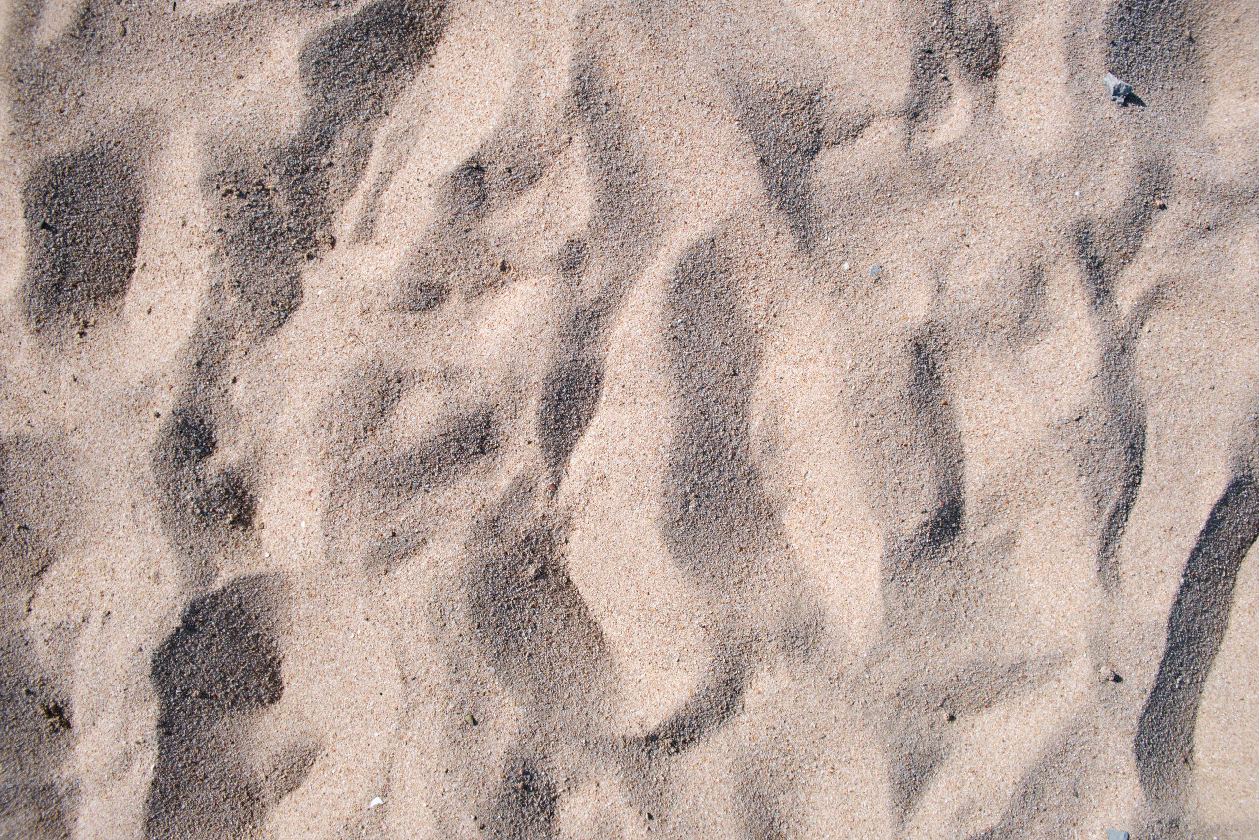 Flat view of clean yellow sand surface covering seaside beach. Sandy texture.
